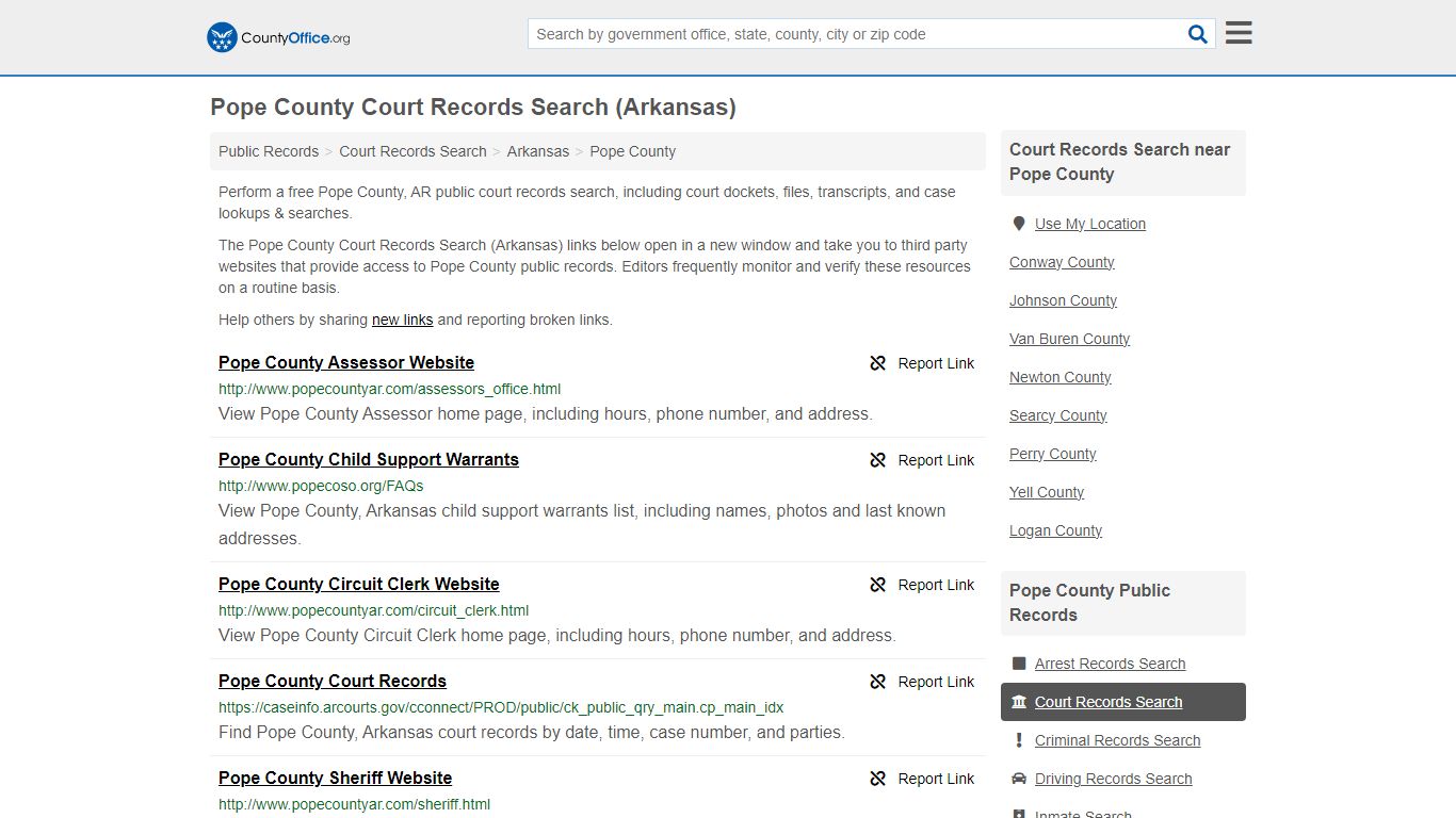 Court Records Search - Pope County, AR (Adoptions, Criminal, Child ...