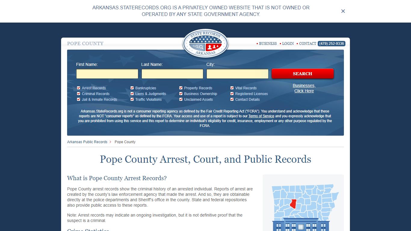 Pope County Arrest, Court, and Public Records